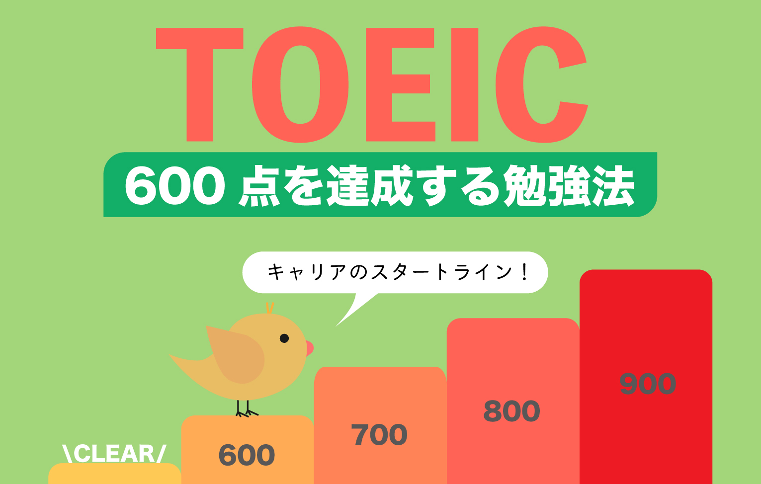 TOEIC600点を達成するための勉強法【英語キャリアのスタートライン】